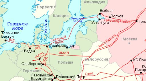 карта Северного потока